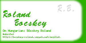 roland bocskey business card